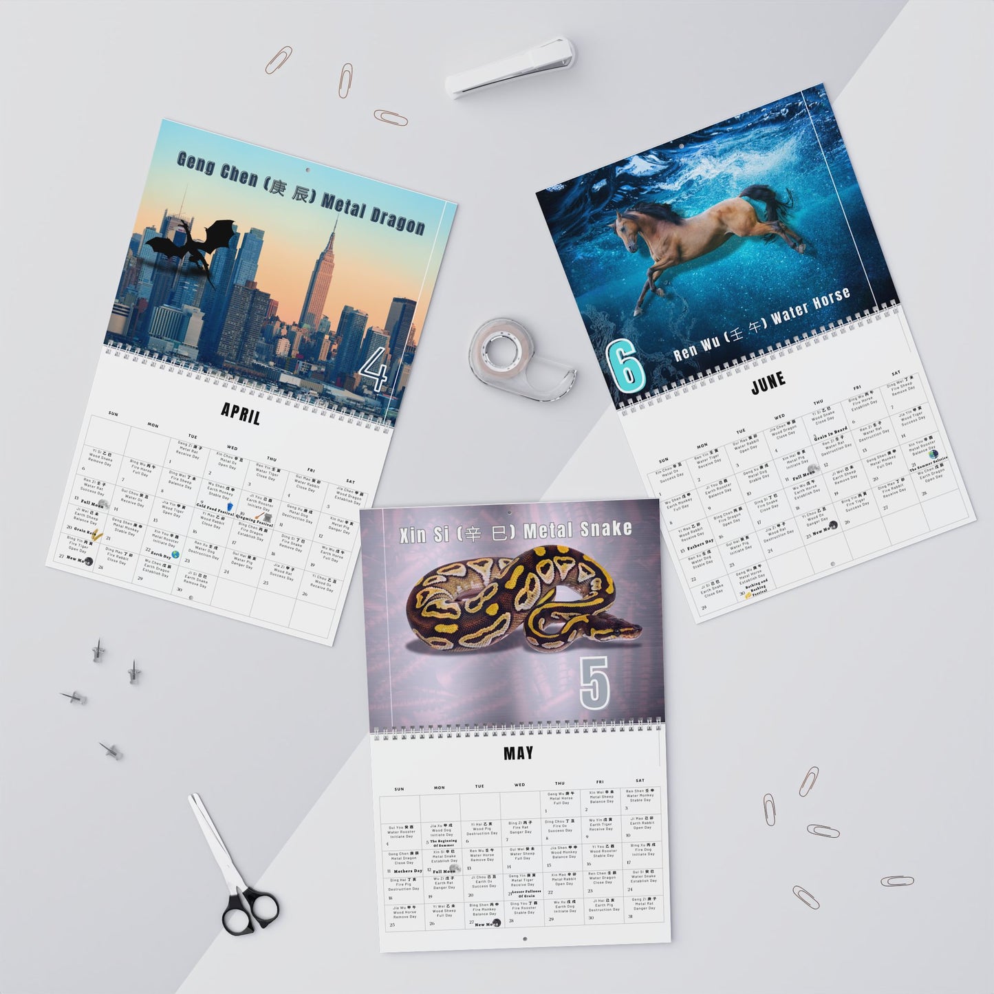 2025 Bazi Chinese Astrology Wall Calendar