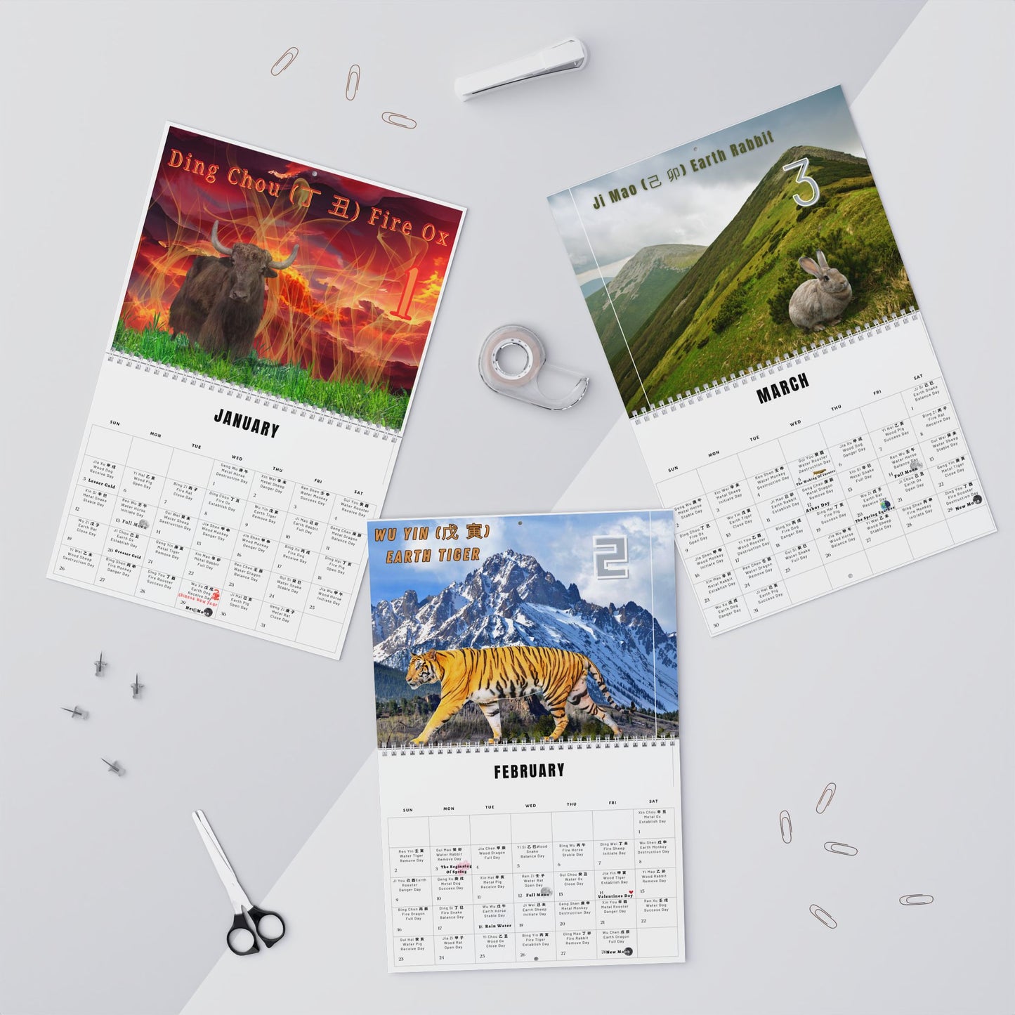 2025 Bazi Chinese Astrology Wall Calendar